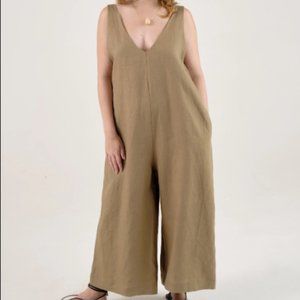 [SOLD] OZMA of California Vanessa Romper, Laundered Linen, Grass